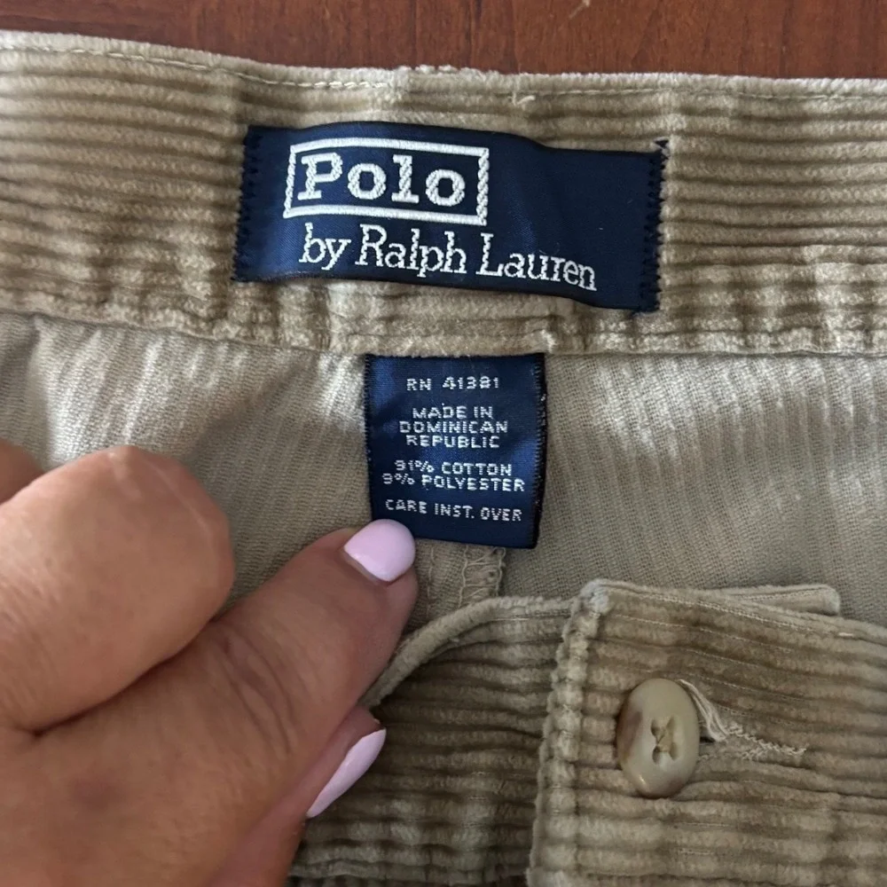 Vintage Polo Ralph Lauren M 36x28 (see notes) Tan Corduroy Pleated Pants Baggy